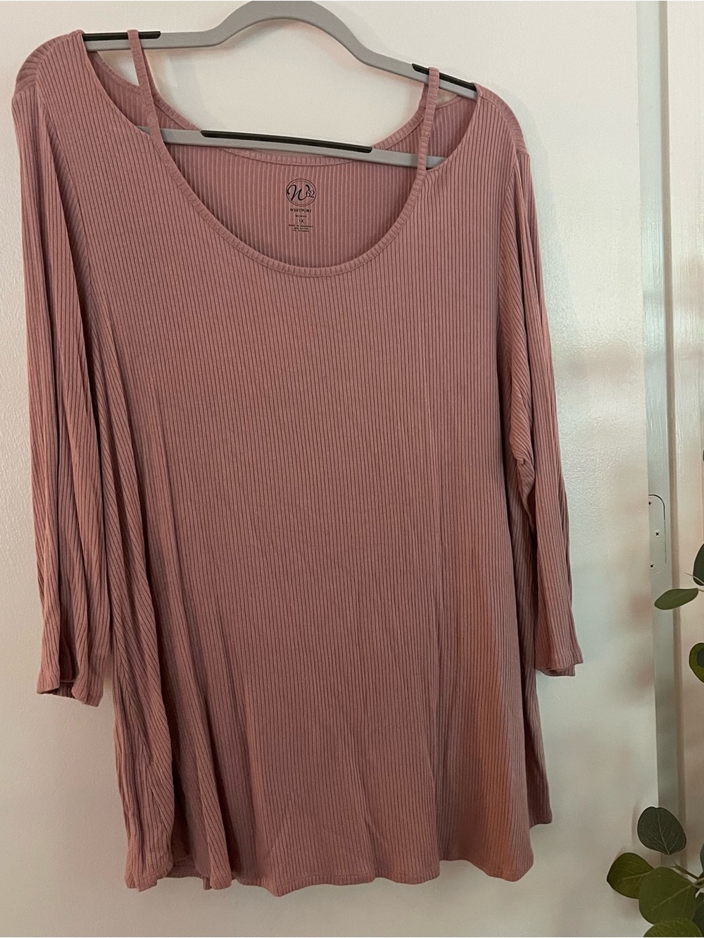 Westport Ribbed Scoop Neck Tunic in Dusty Rose